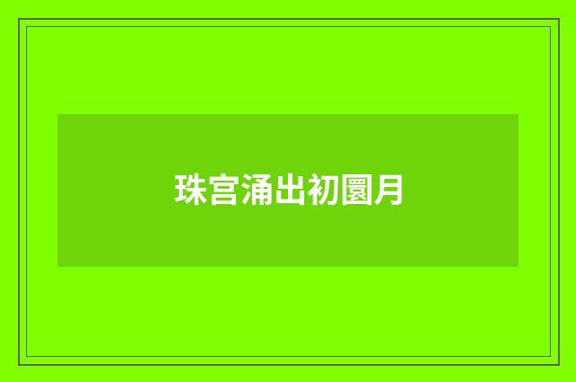 珠宫涌出初圜月