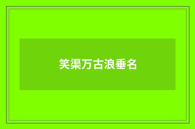 笑渠万古浪垂名