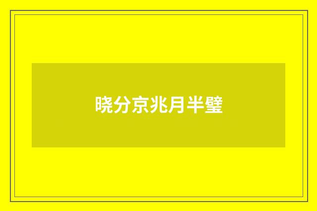 晓分京兆月半璧