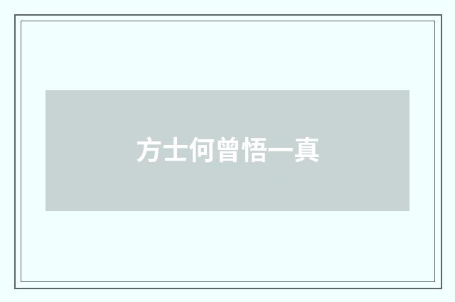 方士何曾悟一真