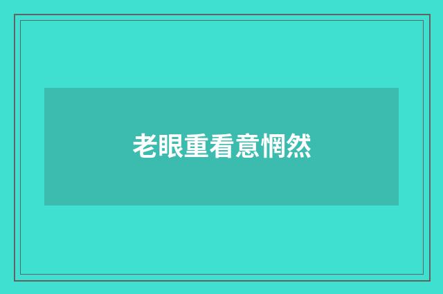 老眼重看意惘然