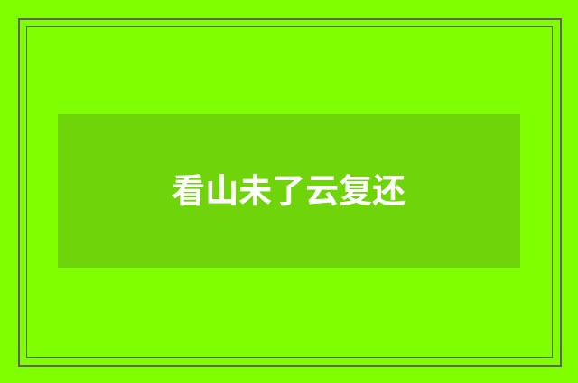 看山未了云复还