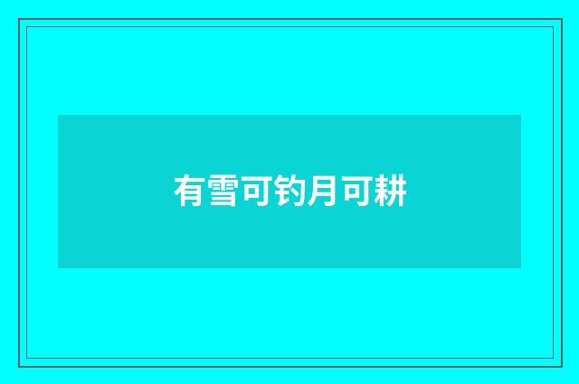 有雪可钓月可耕