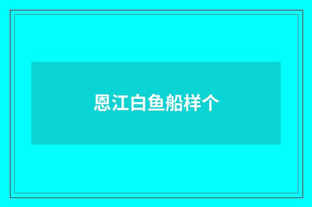 恩江白鱼船样个