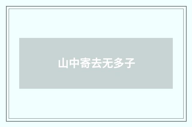 山中寄去无多子