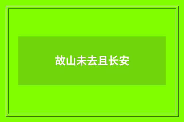 故山未去且长安