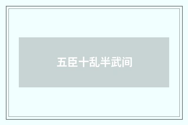 五臣十乱半武间