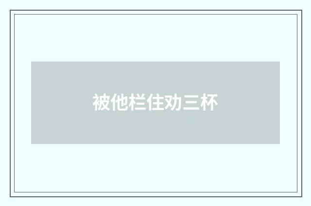被他栏住劝三杯