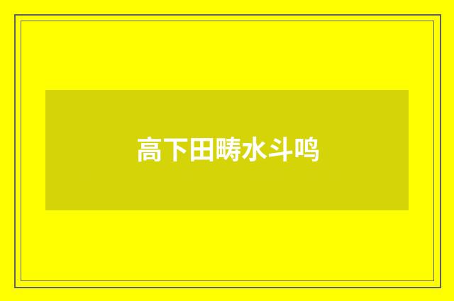 高下田畴水斗鸣
