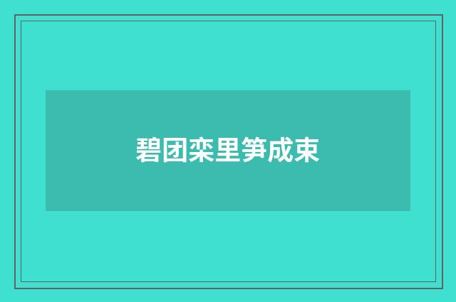 碧团栾里笋成束
