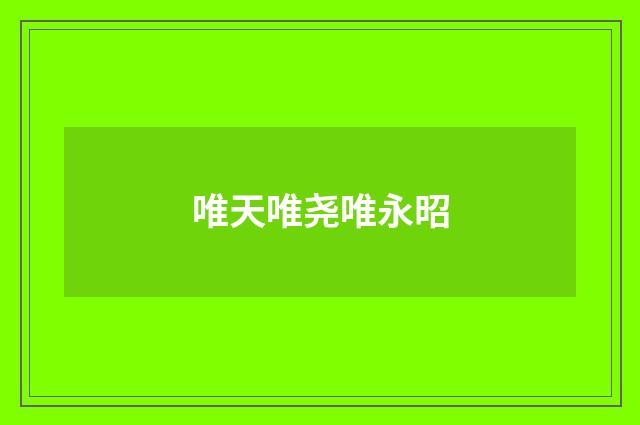 唯天唯尧唯永昭