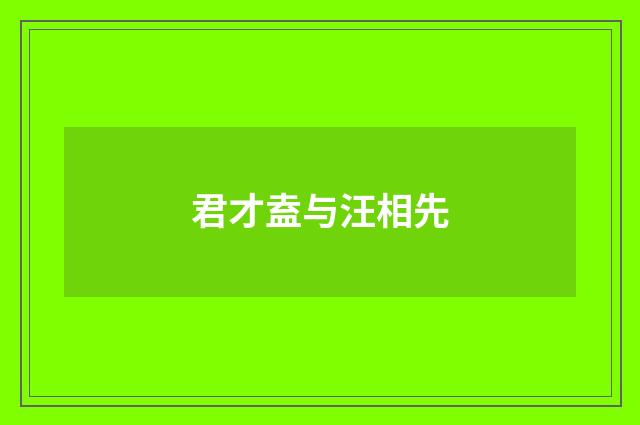 君才盍与汪相先