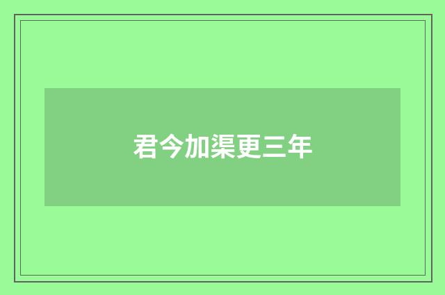 君今加渠更三年