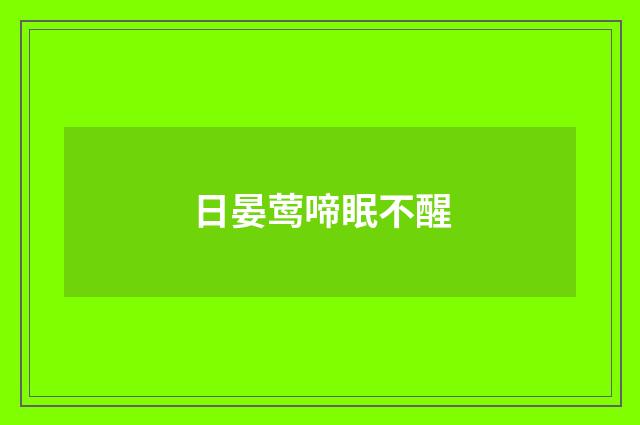 日晏莺啼眠不醒