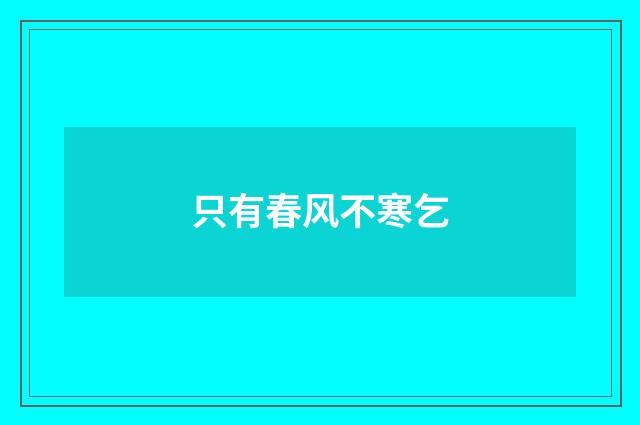 只有春风不寒乞