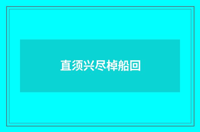 直须兴尽棹船回