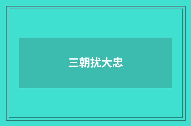 三朝扰大忠