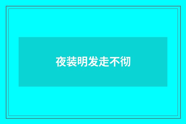 夜装明发走不彻