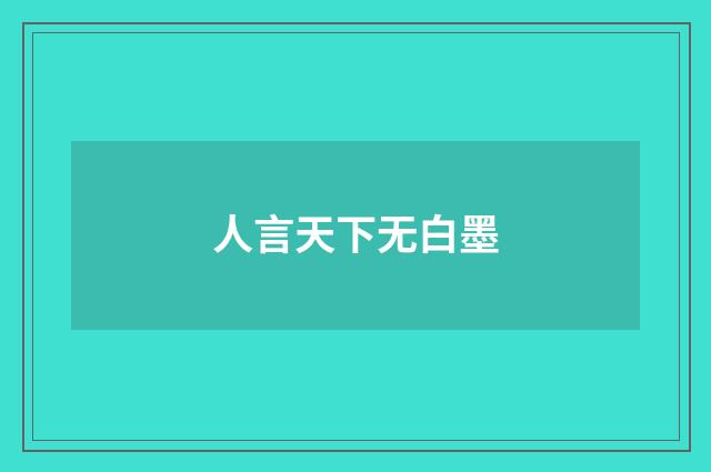 人言天下无白墨