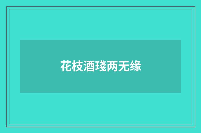 花枝酒琖两无缘