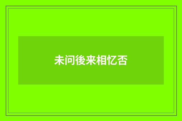 未问後来相忆否