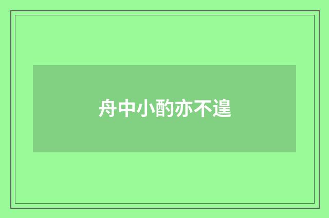 舟中小酌亦不遑