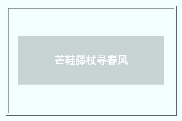 芒鞋藤杖寻春风