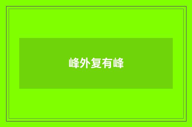 峰外复有峰