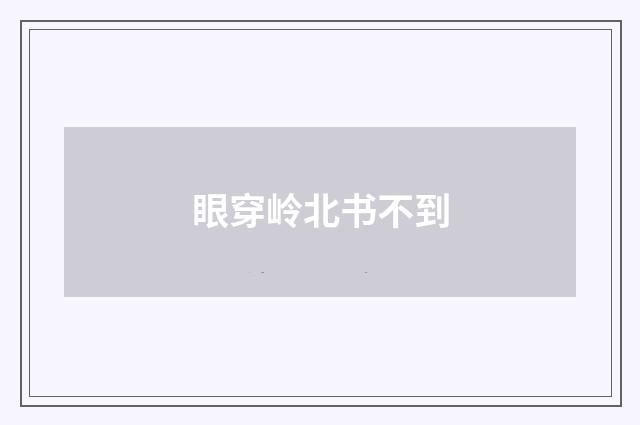 眼穿岭北书不到