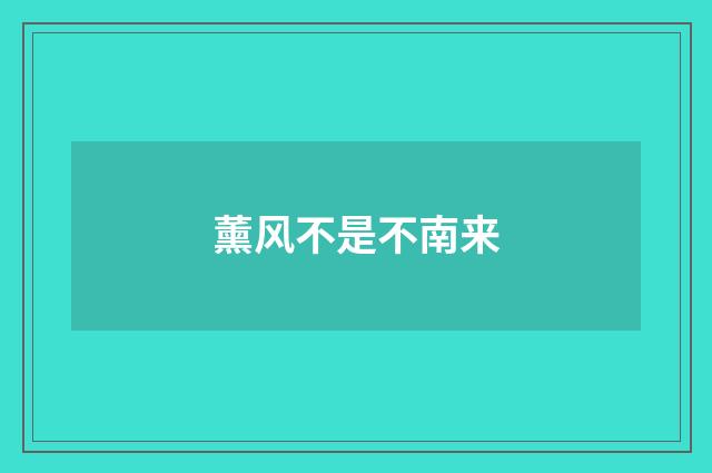 薰风不是不南来