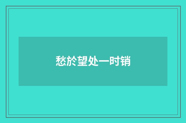 愁於望处一时销