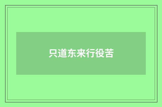 只道东来行役苦