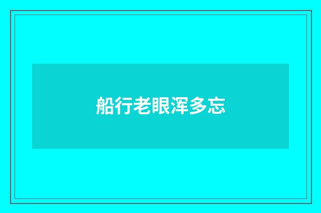船行老眼浑多忘