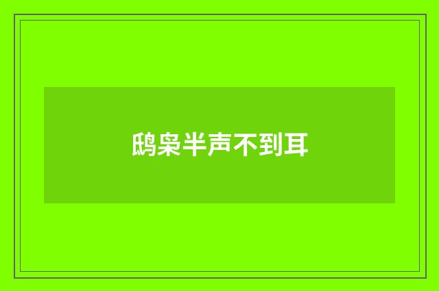 鸱枭半声不到耳