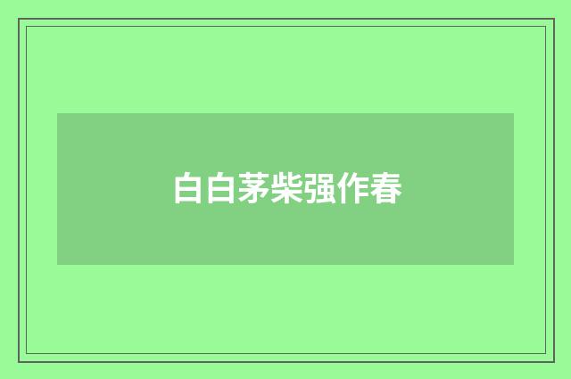 白白茅柴强作春