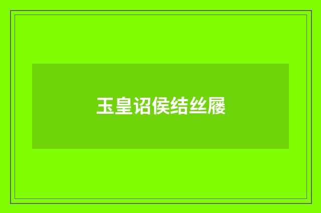 玉皇诏侯结丝屦