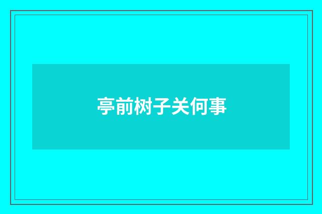 亭前树子关何事