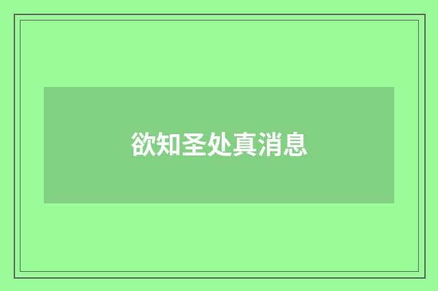 欲知圣处真消息