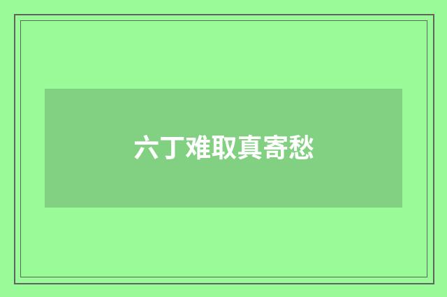 六丁难取真寄愁