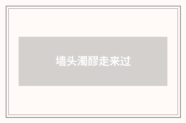 墙头濁醪走来过