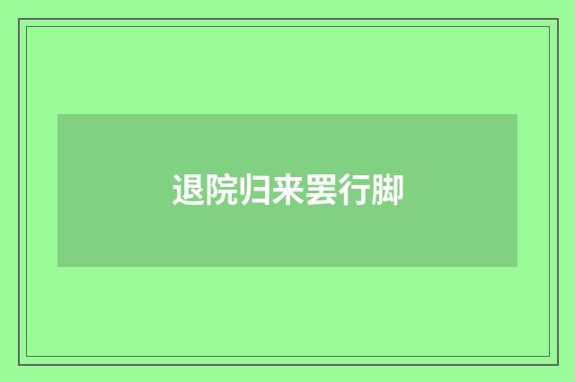 退院归来罢行脚