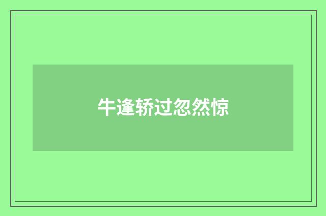 牛逢轿过忽然惊
