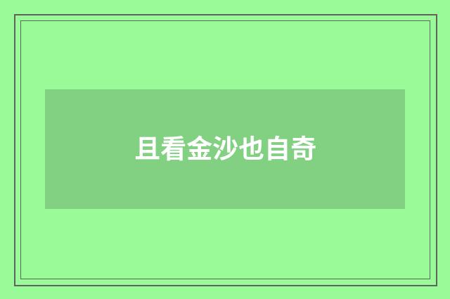 且看金沙也自奇