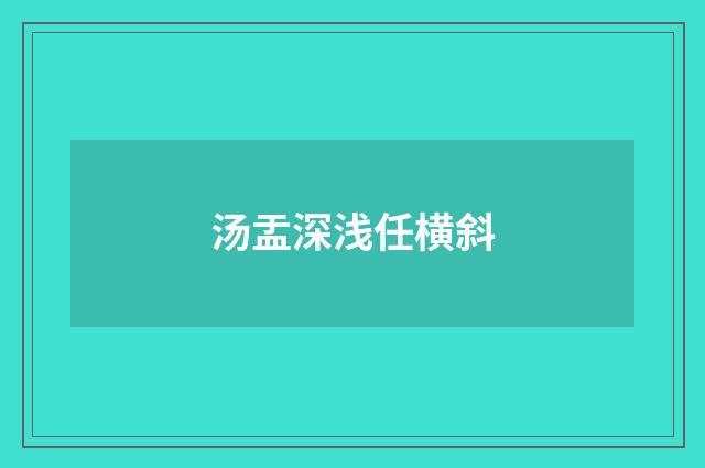 汤盂深浅任横斜