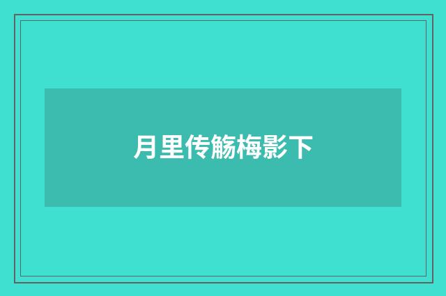 月里传觞梅影下