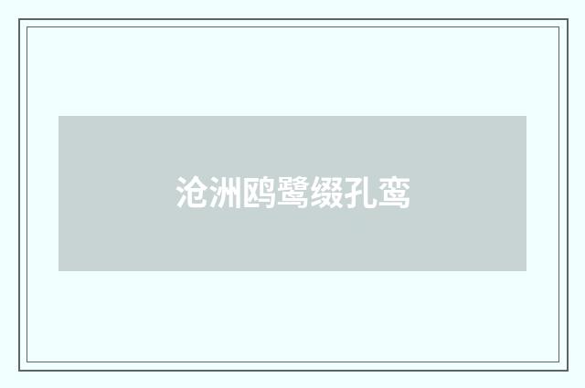 沧洲鸥鹭缀孔鸾