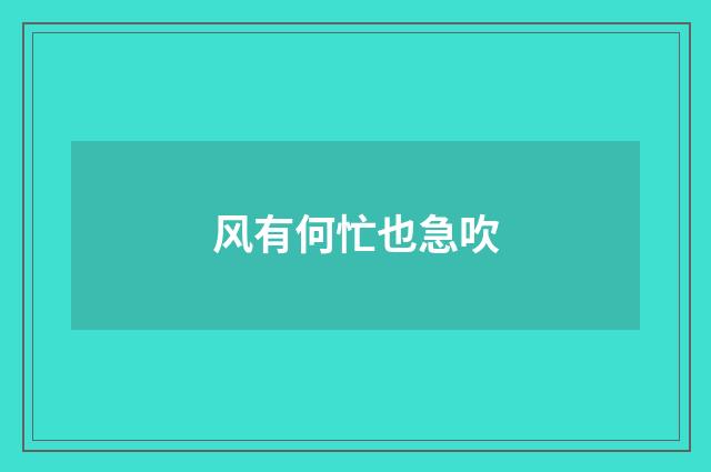 风有何忙也急吹