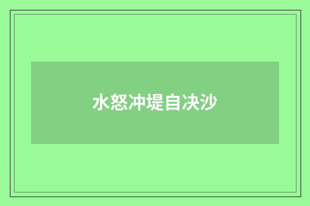水怒冲堤自决沙