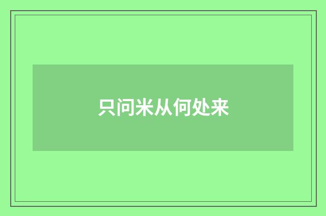 只问米从何处来
