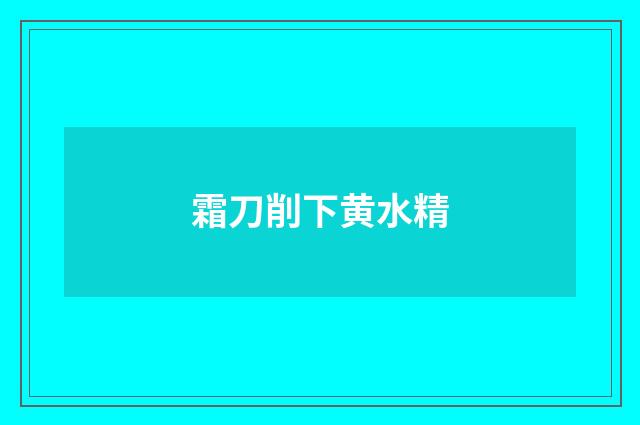 霜刀削下黄水精